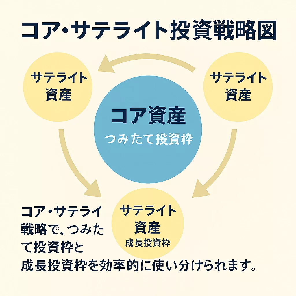 コア・サテライト投資戦略の概念図